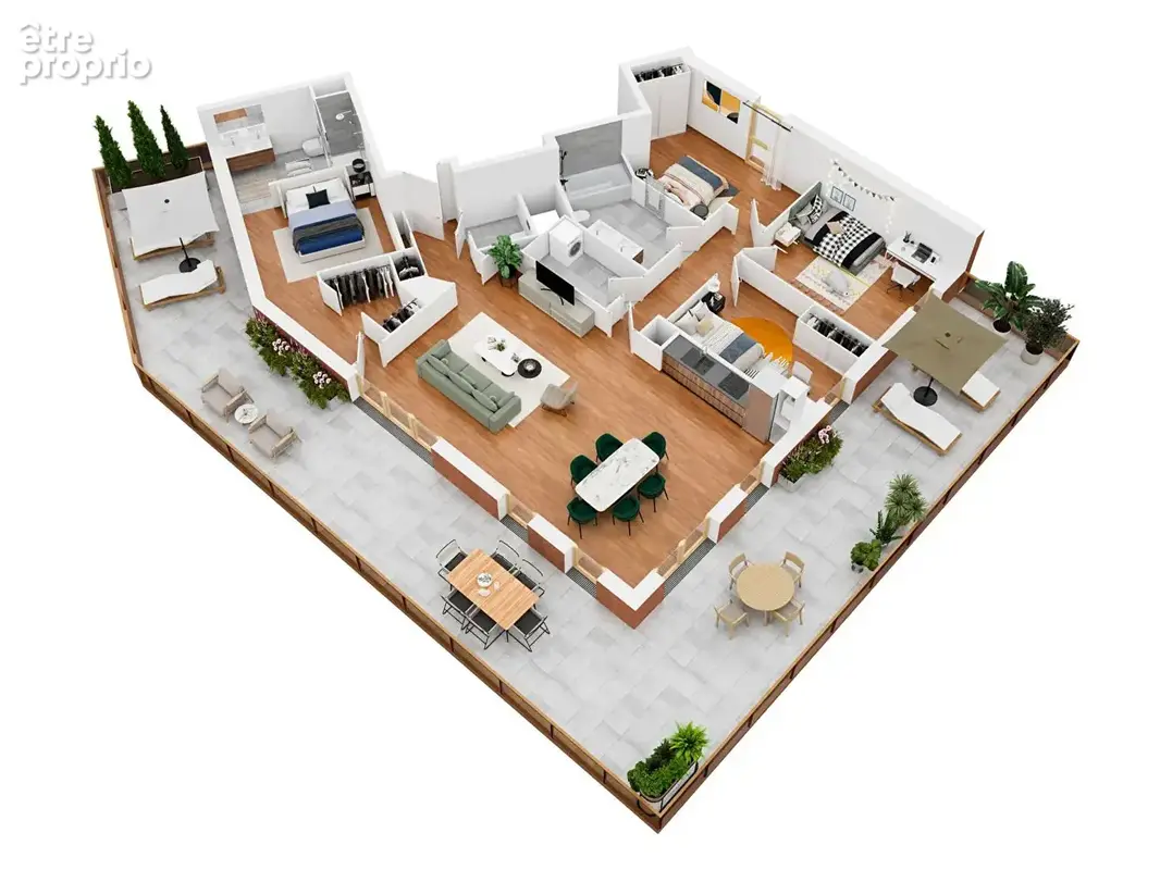 DERNIER ETAGE avec ascenseur, grand appartement T4 de 90m² avec terrasse de 49m² CAVE 2 stationnements sous-sol - photo 4