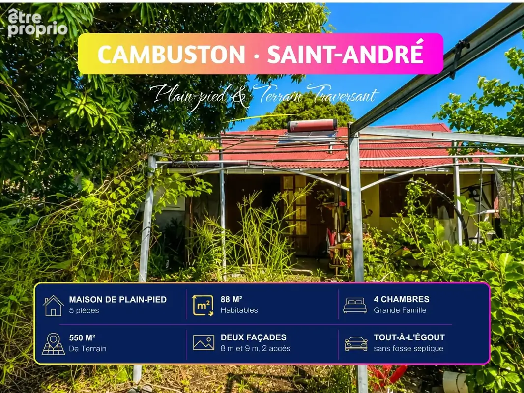 Maison 5 pièces 88 m² à vendre à Saint-Andre (97440) - photo 2