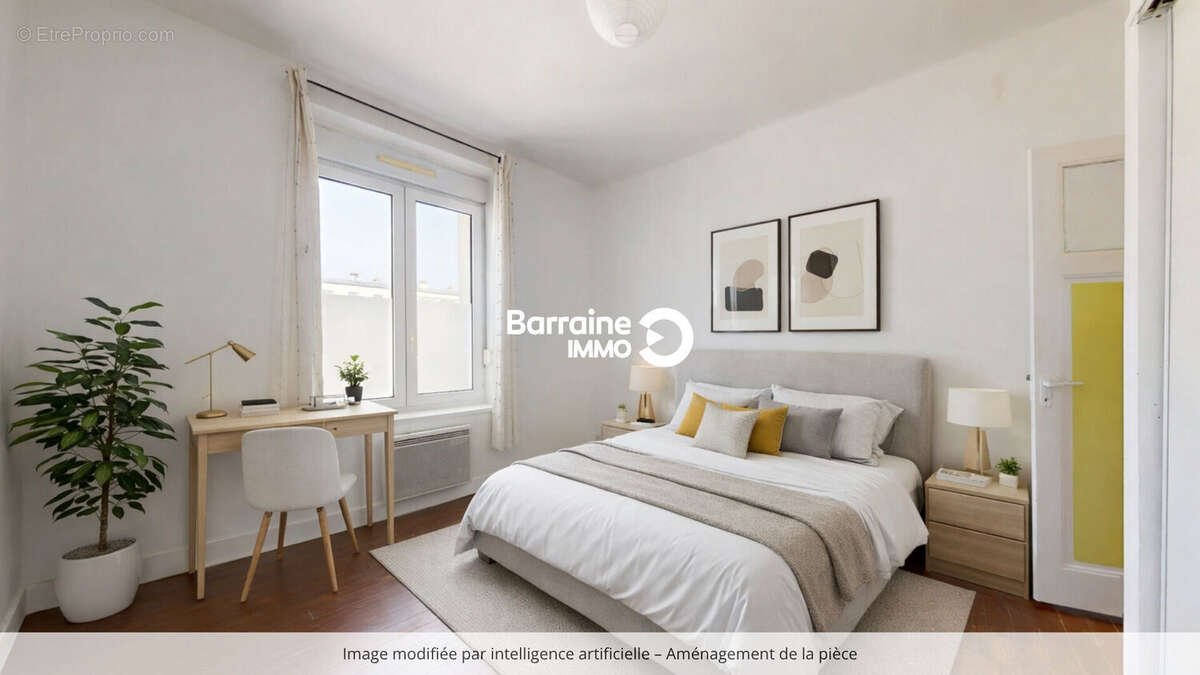 Exclusivite : a vendre brest kerbonne quatre moulins appartement t2 51m2 1 chambre 2e etage - photo 9