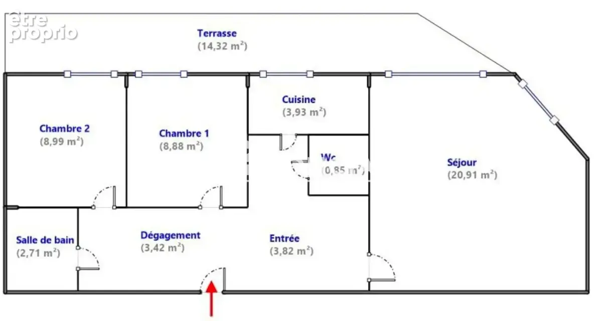 Montreuil – sur cour : rue de paris – 3 pièces – 2 chambres – terrasse 14 m² – sur cour au calme – ascenseur – parking - photo 11
