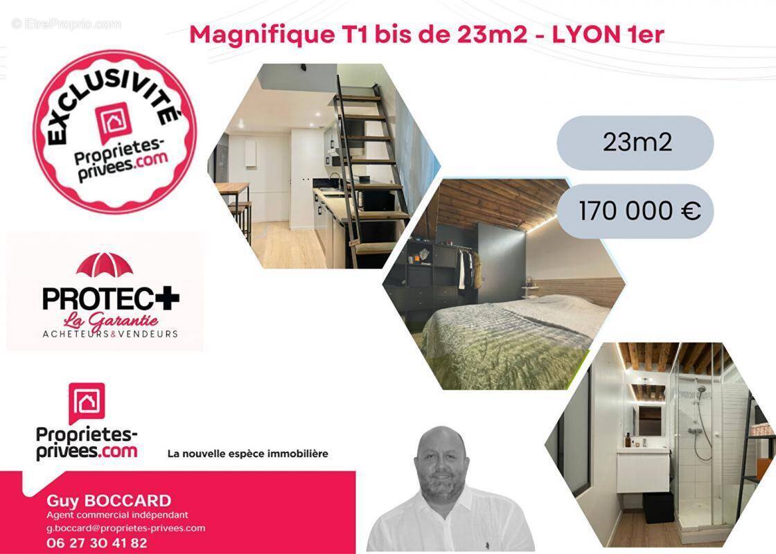 Rhône Lyon 1° Appartement T1bis - 23.57 m2 - photo 1