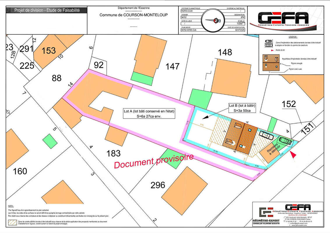 Terrain à COURSON-MONTELOUP