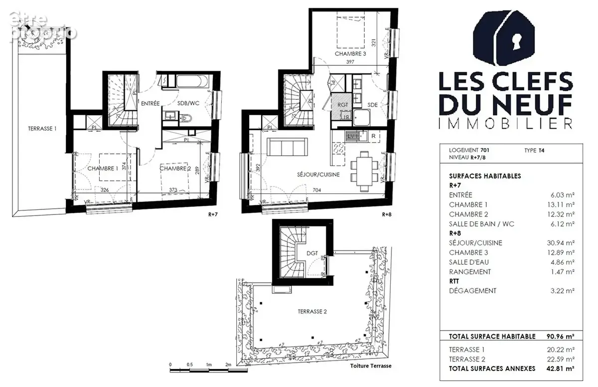 Appartement Toulouse 4 pièces de 74m² + 9m² de balcon + 2 Parkings sous-sol ! CROIX-DE-PIERRE - photo 9