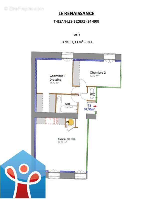 Appartement à THEZAN-LES-BEZIERS