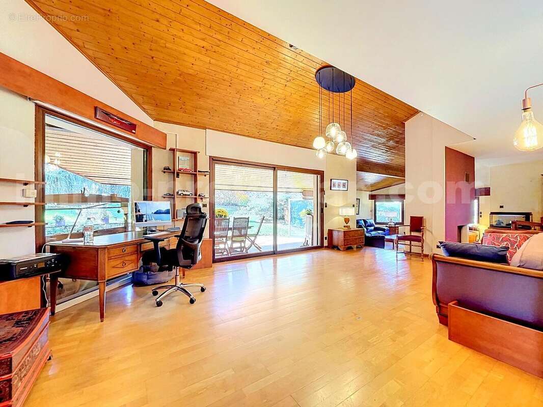 MAISON_calme_jardin_T3_Reignier_centre_lumineux_grande_luminosité_magnifique_très_belle_prestations__proche_frontière_suisse_genève_ceva_volumes_séjour_exterieur_salon_séjour_ - Maison à REIGNIER