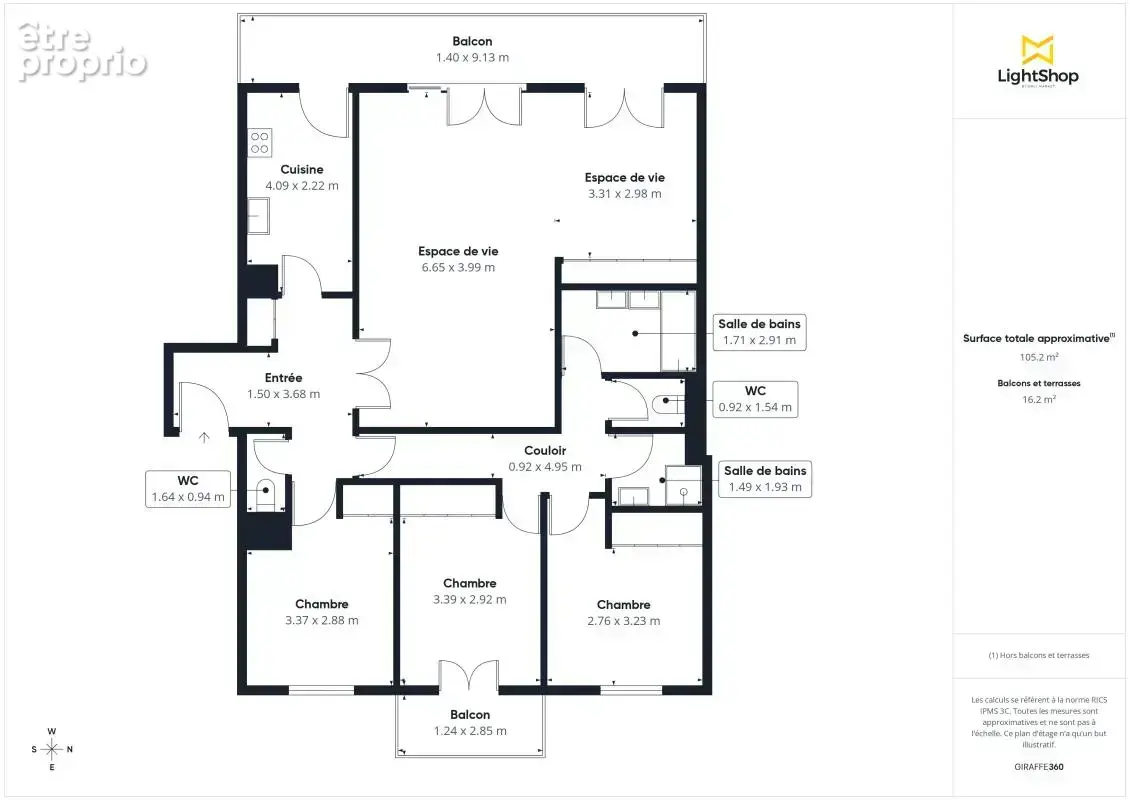Splendide Appartement 4 pièces de 106m² avec terrasse et parking - Rue Claude Bernard, Bordeaux - photo 19