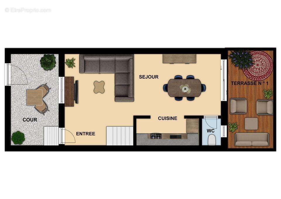 Croquis du rez-de-chaussée. - Maison à CHATELLERAULT