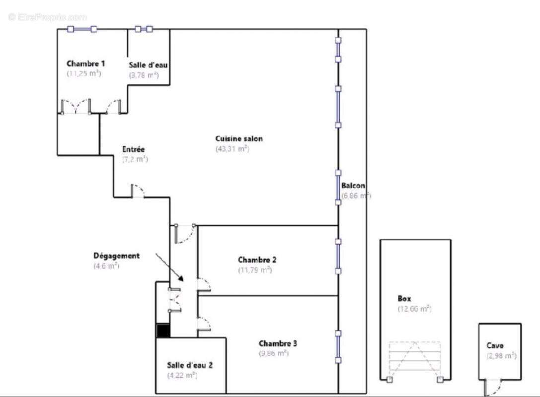 Appartement à PARIS-19E