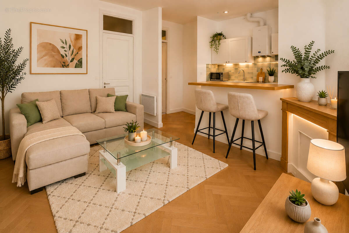 Cannes Bas Montfleury proche Résidence le Gallia - Appartement Cannes 2 pièces 45.46 m2 avec double cave et balcon - photo 6