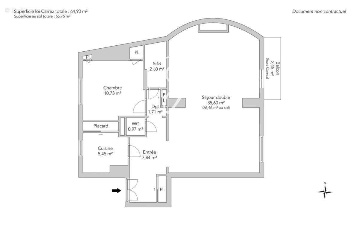 Paris 7e - HÔTEL DES INVALIDES - Appartement - 64,90m² Carrez - 65,76m² au sol - 1 chambre - Balcon - Vue dégagée sur le dôme de - photo 18