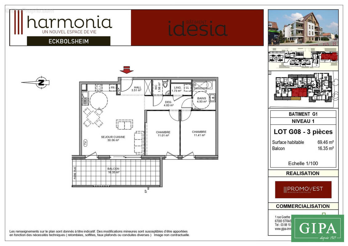 Appartement à ECKBOLSHEIM