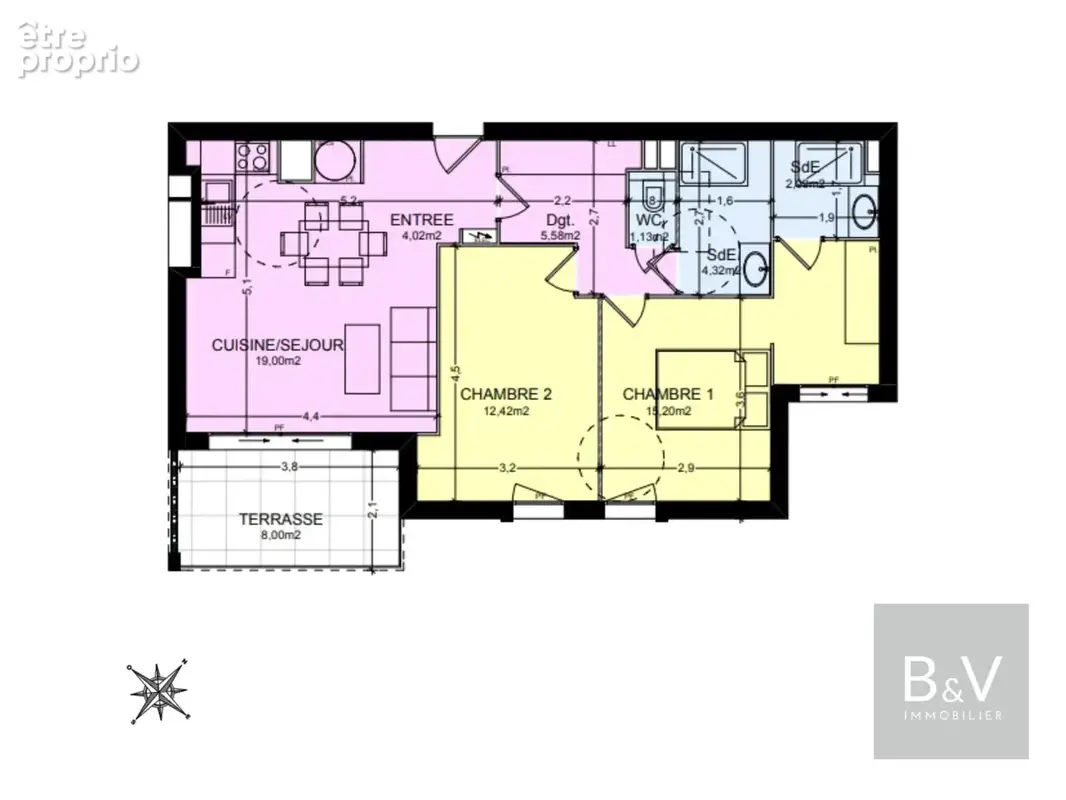 Appartement 3 Pièces de 65 m² avec Terrasse - photo 6