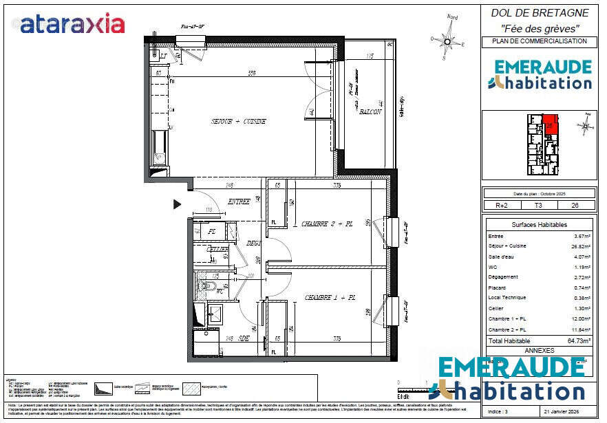 Appartement 64 m² à Dol-De-Bretagne  - photo 3