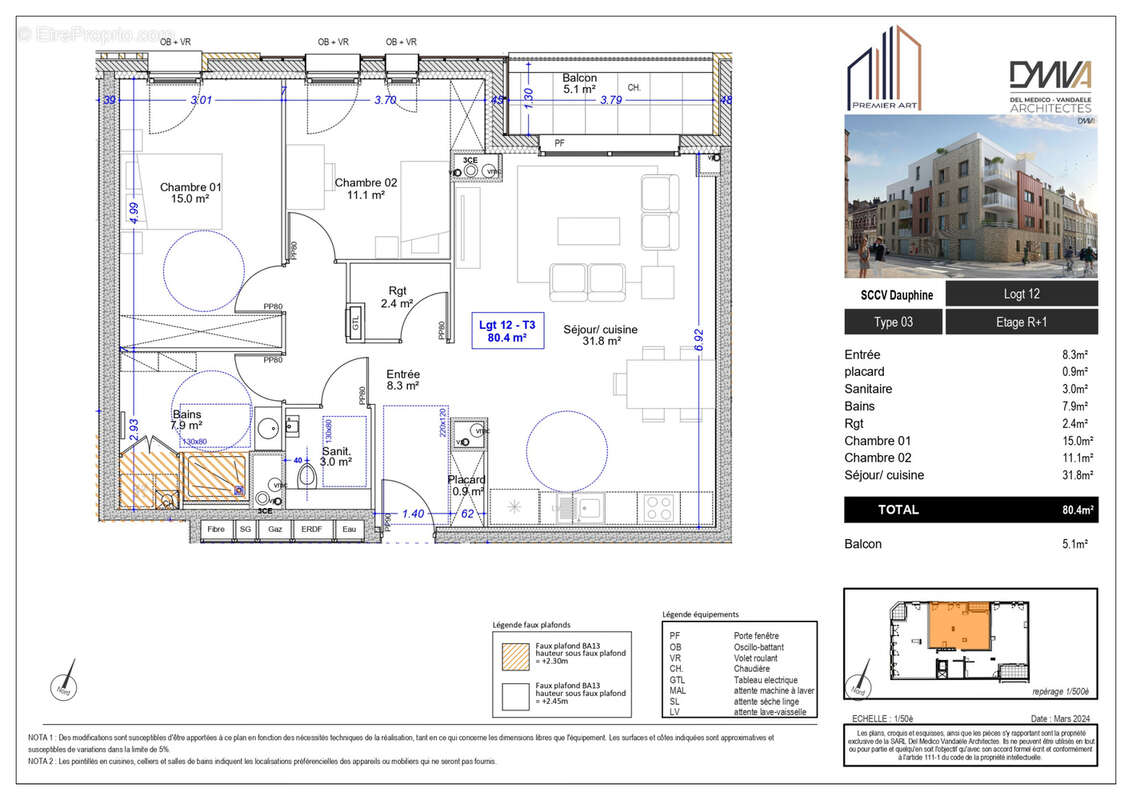 Appartement type 3 de standing avec ascenseur / Au coeur de Malo - photo 7