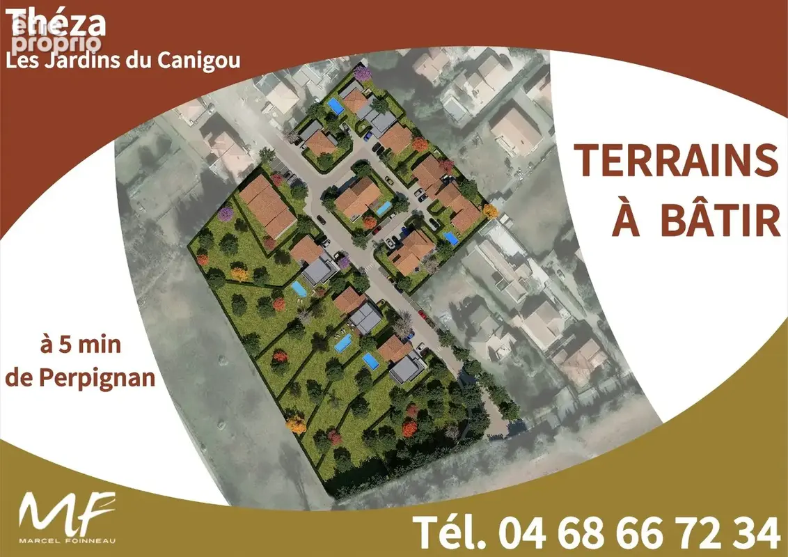 Theza - terrain a batir - 3 faces 1223 m² - a 5 min de perpignan - photo 5