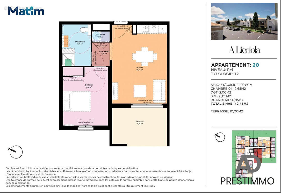 Appartement 43 m² à Sorbo-Ocagnano  - photo 2