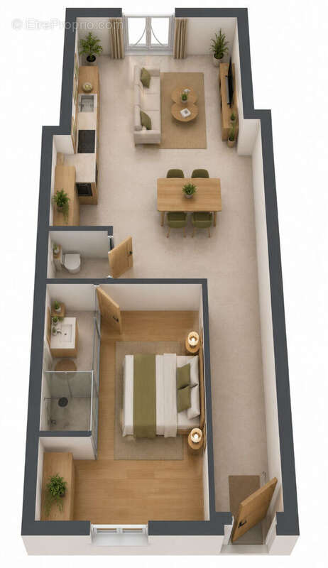 Appartement 2 de 50 m2 en rez-de-jardin - photo 2