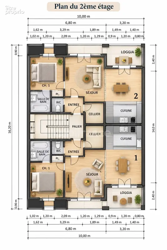 T2 - 49 m² avec balcon et parking – Petite copropriété au calme - photo 11