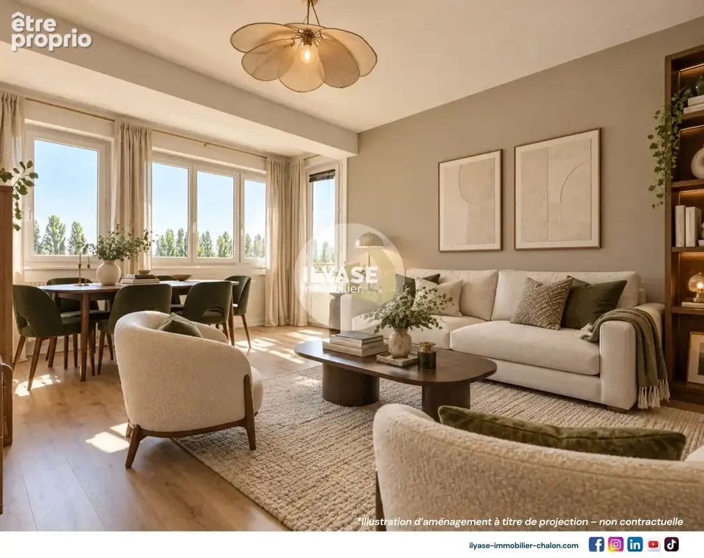 Appartement T2  58m2  Balcon  Cave  Quais de Saône - photo 3