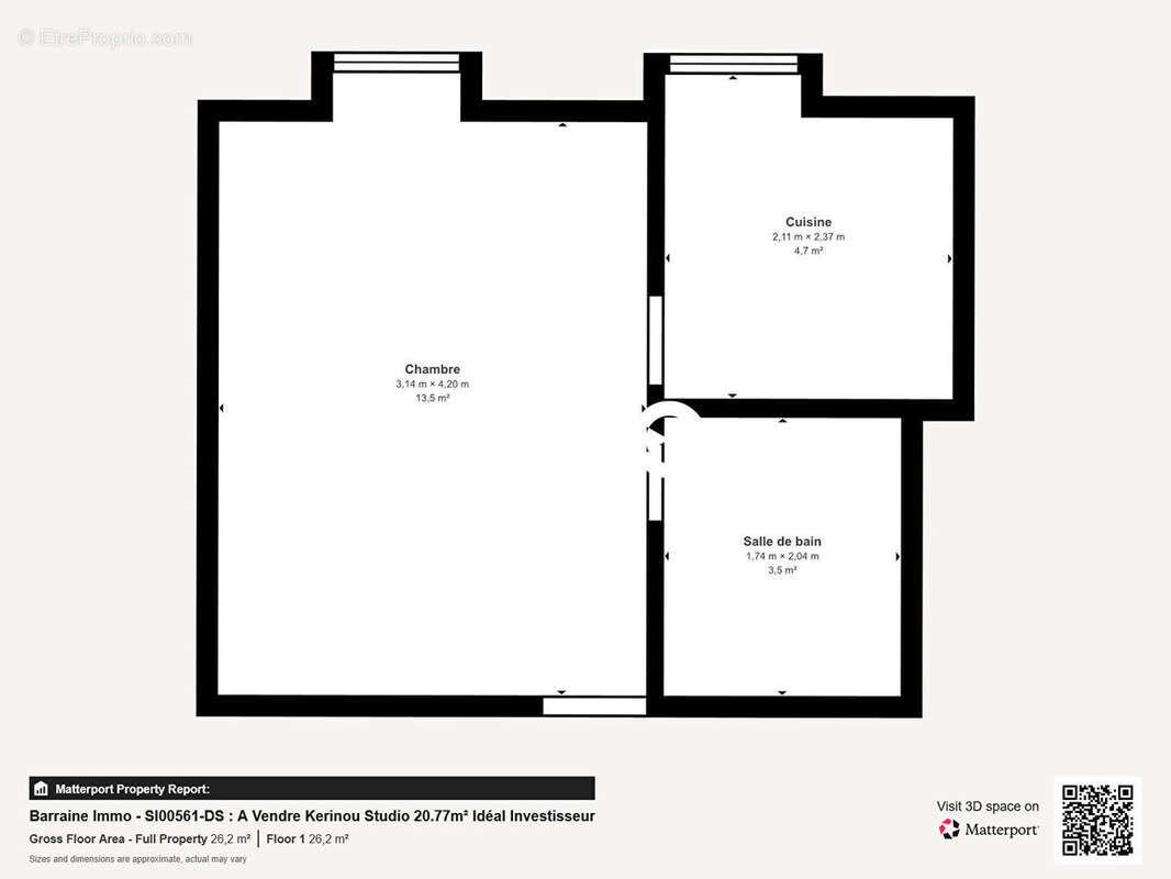 A vendre brest croix rouge ideal investisseur appartement t1 studio 2e etage 1 parking privatif - photo 12