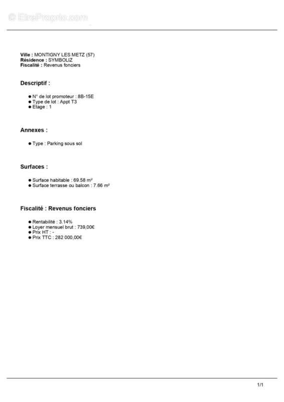 Appartement à MONTIGNY-LES-METZ