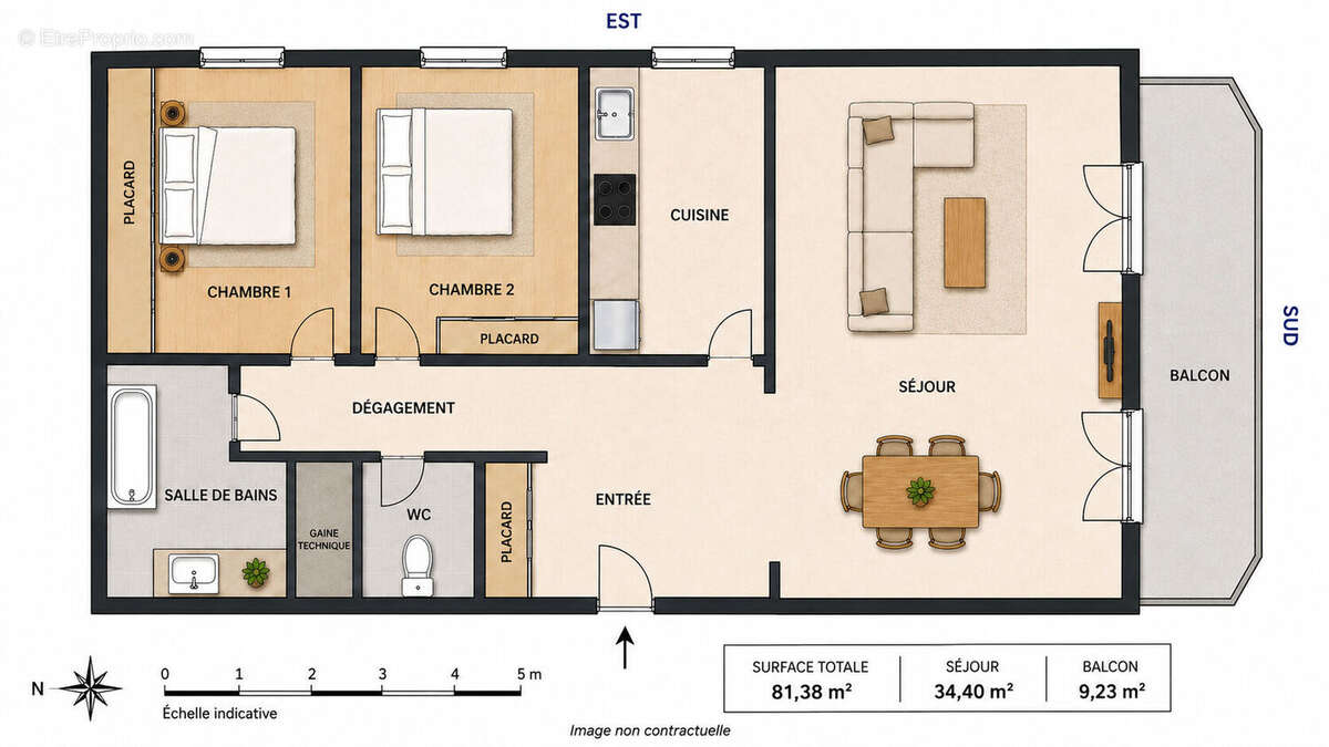 À vendre - t3 de 81 m² - caluire-et-cuire - balcon - fort potentiel - photo 9