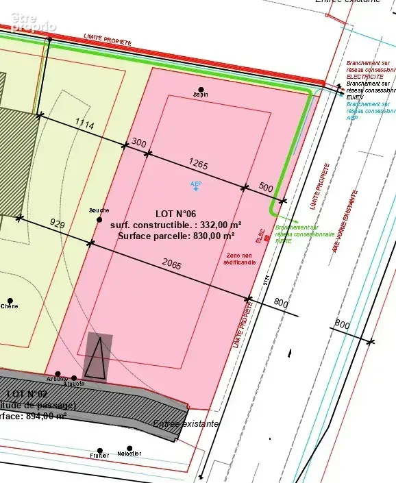 Terrain à bâtir de 830 m2   Centre-bourg - photo 2