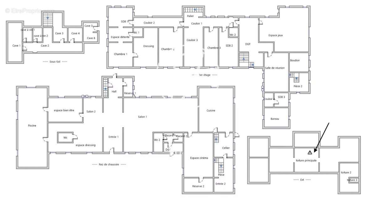 ETH - Château à vendre - 16 pièces - 1200m² - 4 chambres - Piscine - Garage - Parking - Parc. - photo 19
