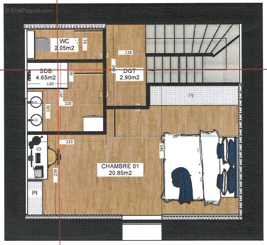 Triplex T4 de 84.80 m2hab. avec jardin privatif à Chaponost (EN COURS DE RENOVATION) - photo 3