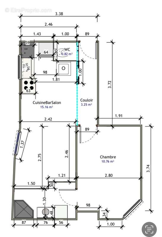 Appartement à PARIS-15E