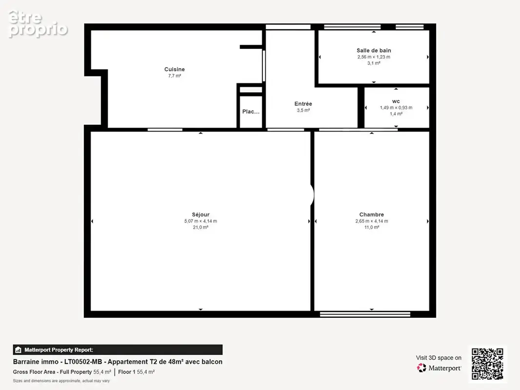Lorient centre  - appartement t2 de 48m² avec balcon - photo 3
