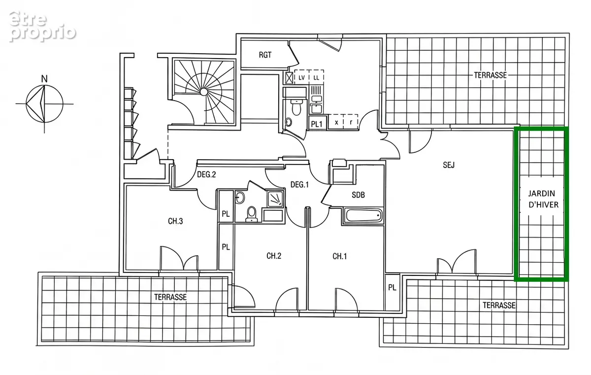 Appartement Villeurbanne 4 pièce(s) 100.89 m2 - Lumineux rooftop avec 74 m² de terrasses - 3 chambres dont une suite - cave, sta - photo 11