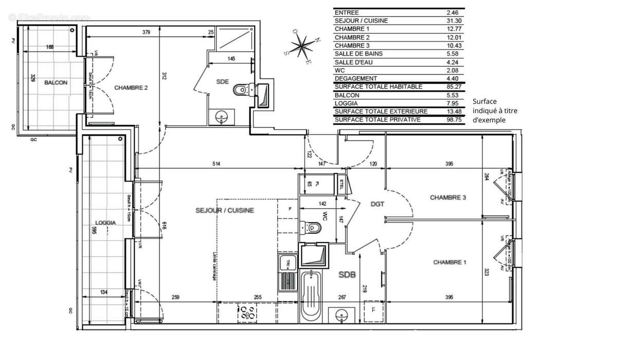 Appartement à ROMAINVILLE