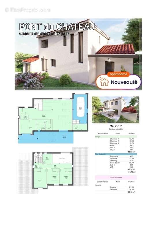 Terrain à PONT-DU-CHATEAU