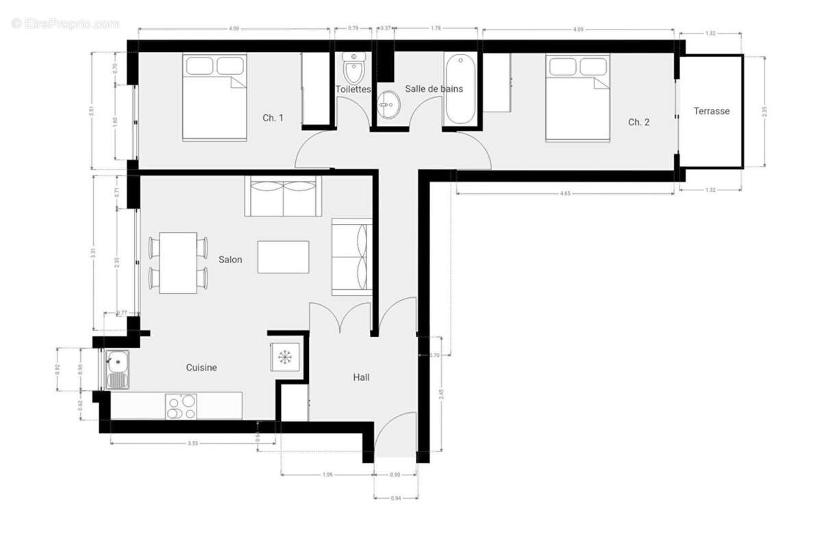 Appartement à PARIS-20E