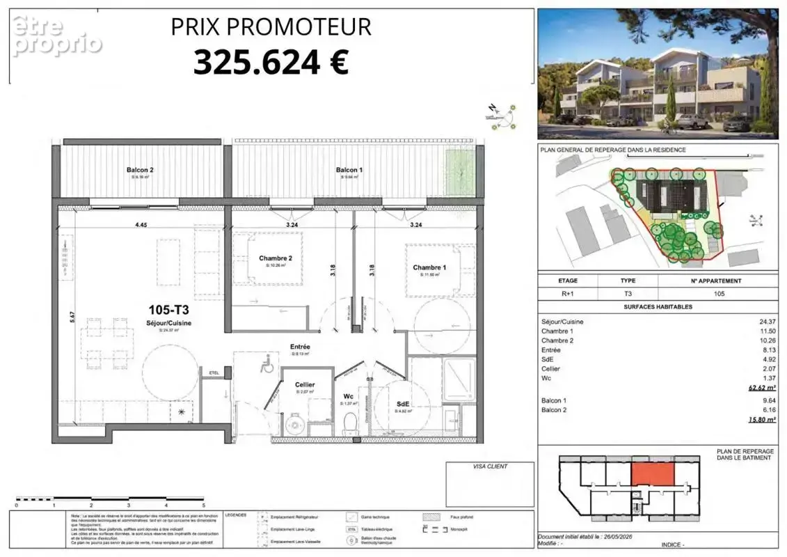 Appartement LA FRANQUI 3 pièce(s) 62,62 m2 - photo 2