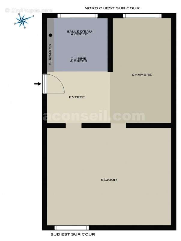 lecl106-maroz-plan3P - Appartement à PARIS-14E