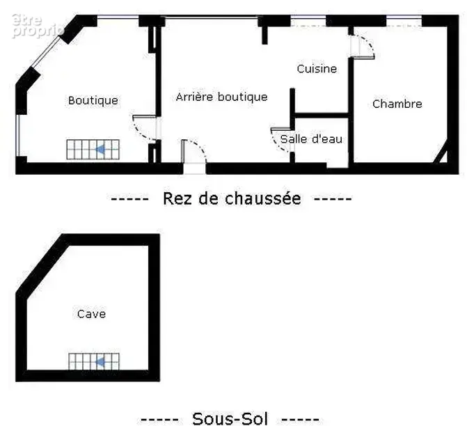 Boutique, logement, cave 65 m2, usage mixte commerce et habitation - photo 3