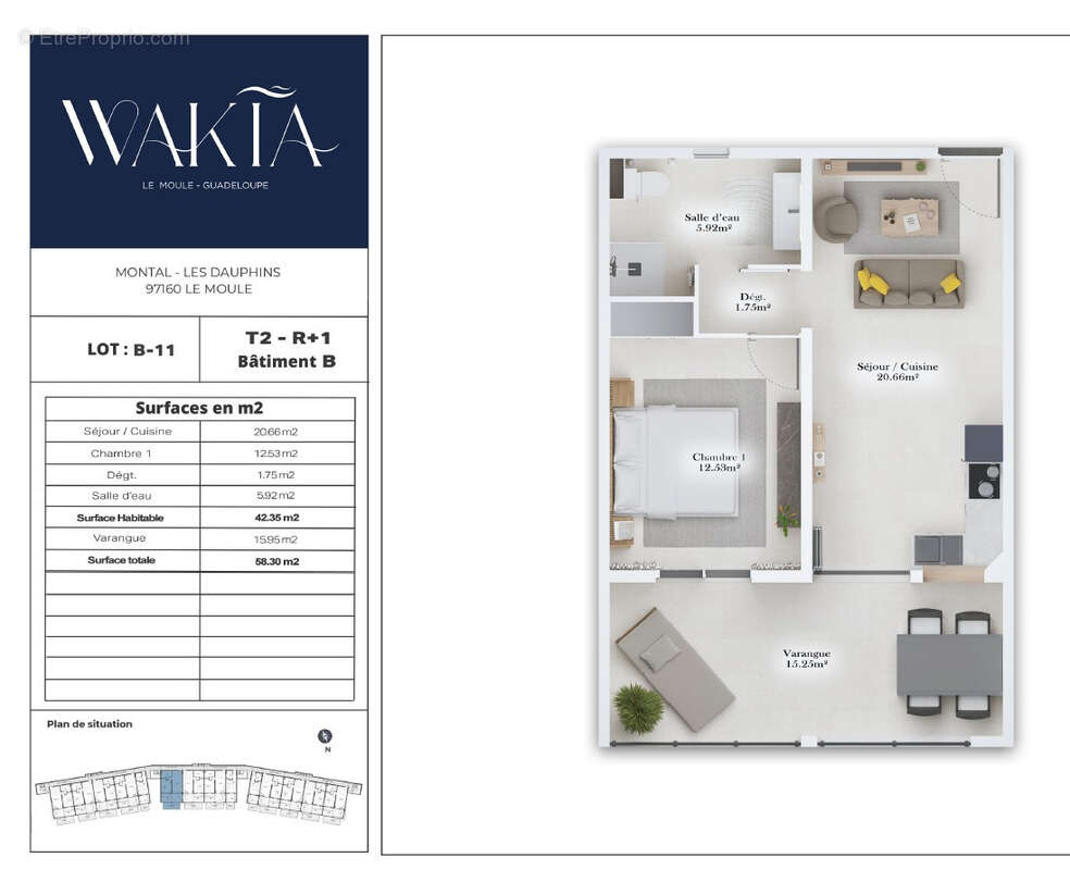 Appartement à LE MOULE