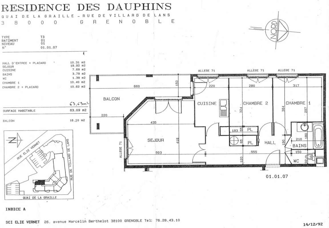 Grenoble – quai de la graille – t3 avec terrasse + garage - photo 19