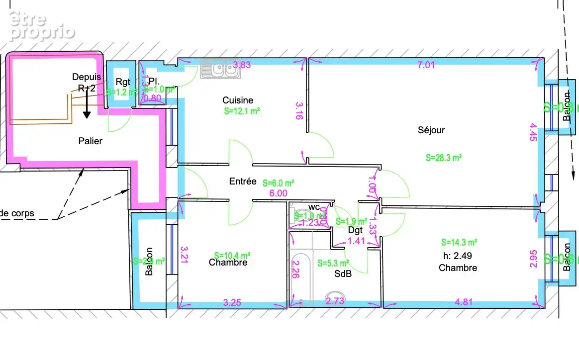 Appartement à rénover secteur Clémenceau avec balcon - photo 3