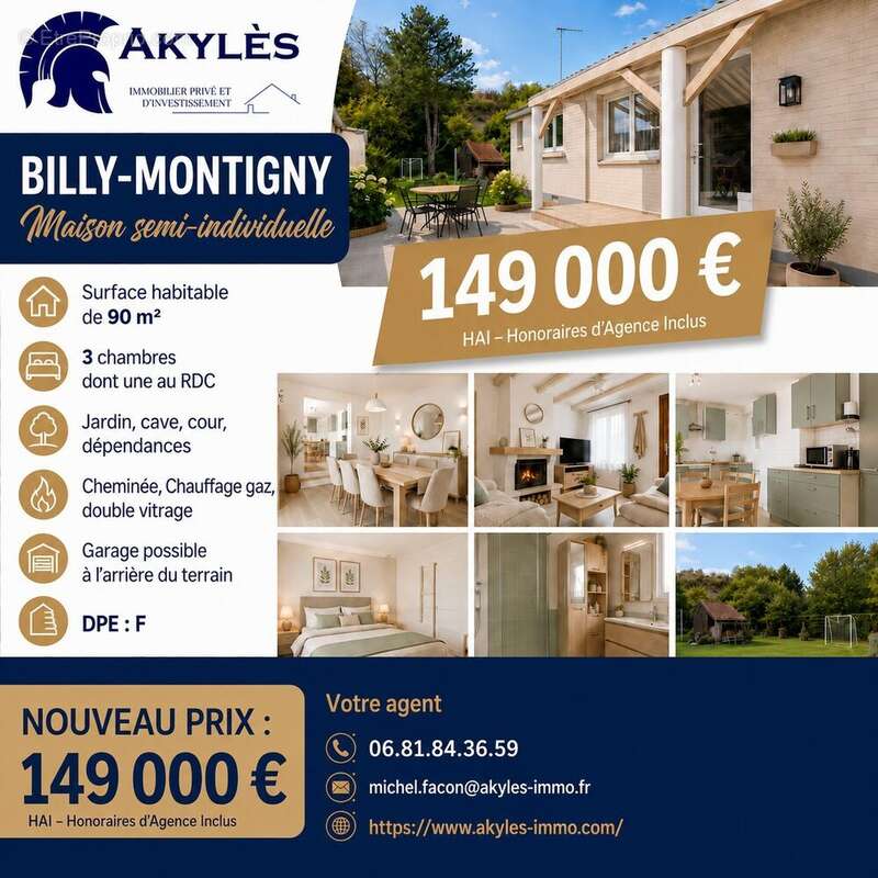 Maison à BILLY-MONTIGNY