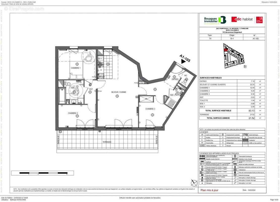 Appartement à BOIS-COLOMBES