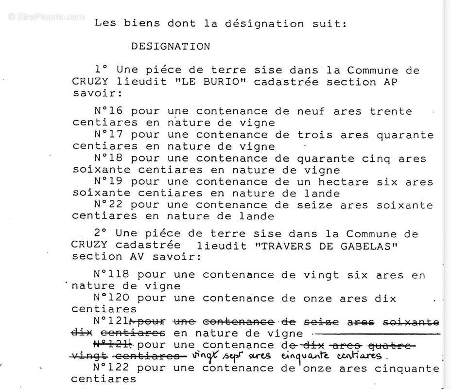 Terrain à CRUZY