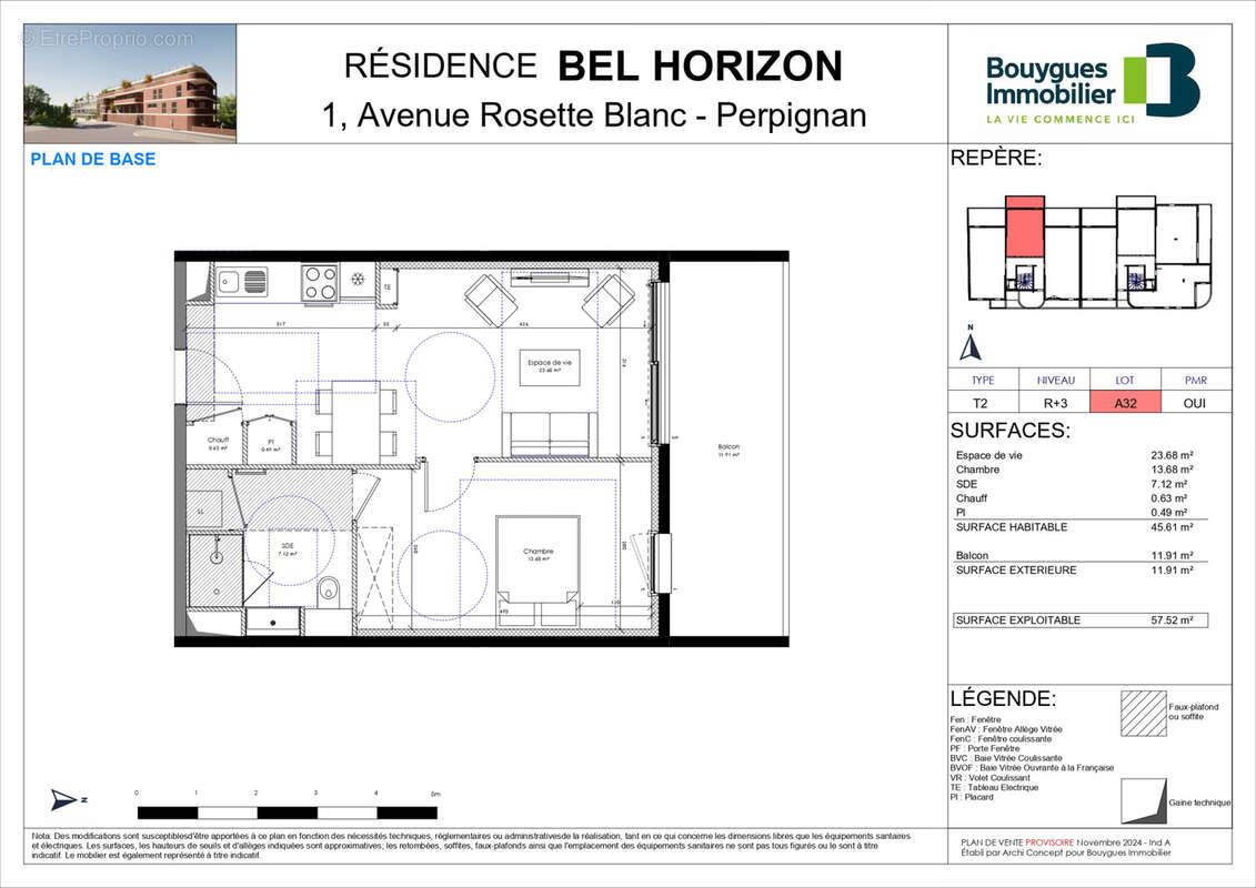 Perpignan / centre : appartement 3 pieces + parking - photo 3