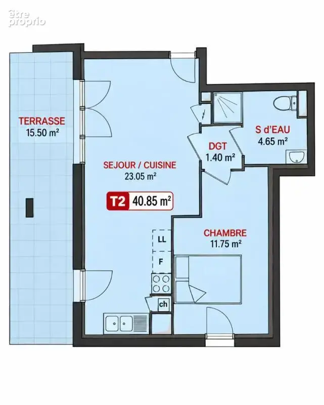 Appartement Guipavas 40.85 m2, cave et parking - photo 15