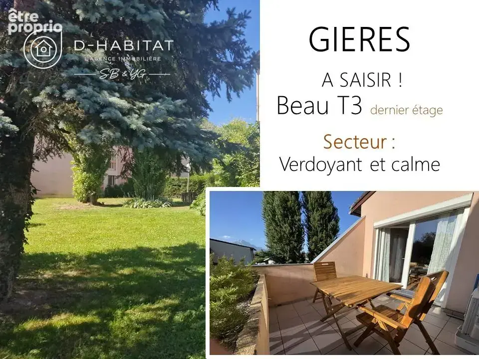 Dernier étage avec terrasse : T3 a GIERES copro fermée   garage possible en sus du prix - photo 1