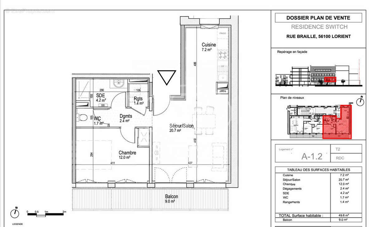 Appartement 49 m² à Lorient  - photo 3