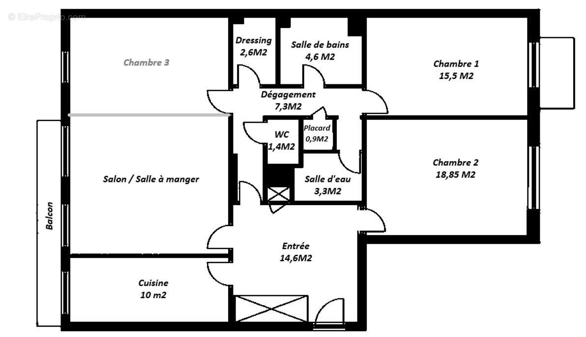 Appartement à PARIS-17E