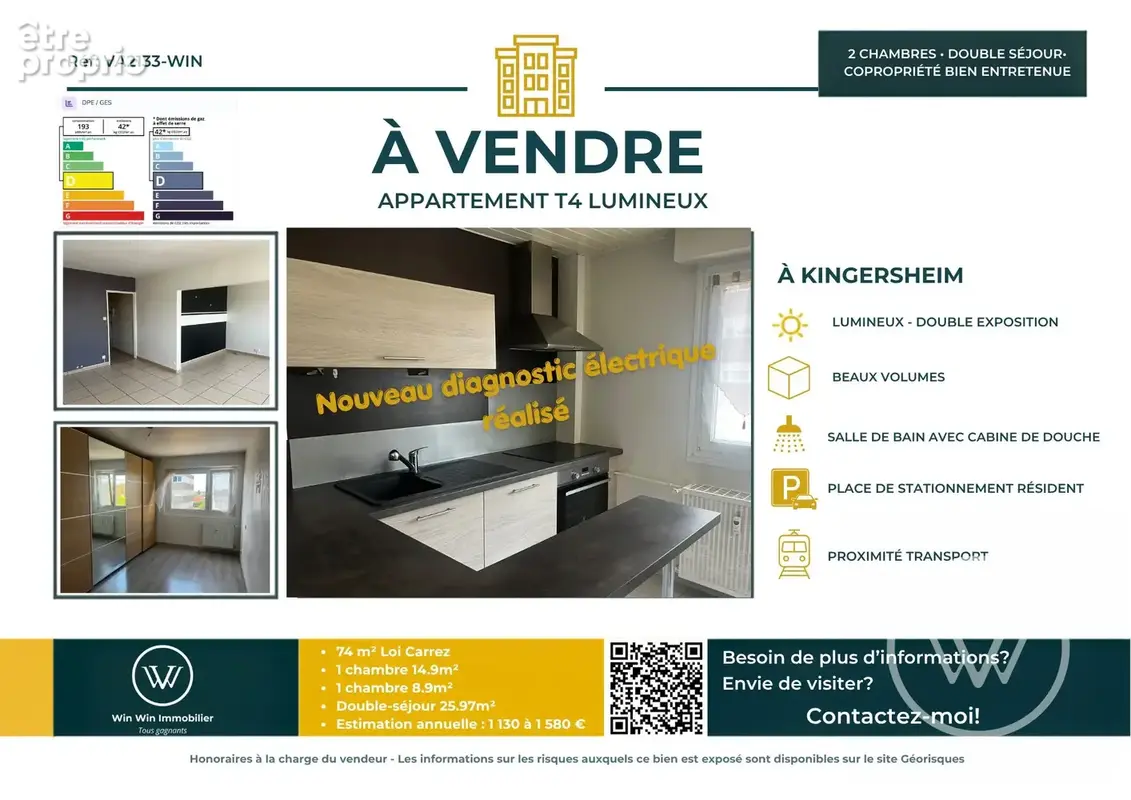 Descriptif - Appartement à KINGERSHEIM